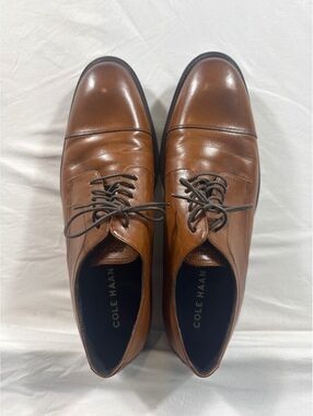 Cole Haan Men's Brown Leather Dress Shoes Cap Toe Oxford Size 10